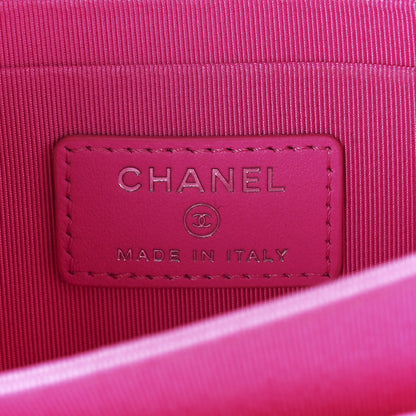 Chanel Lambskin Quilted Mini Wallet On Chain WOC Pink 6 of 12