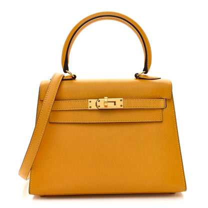 Hermes Courchevel Mini Kelly Sellier 20 Jaune 1 of 12