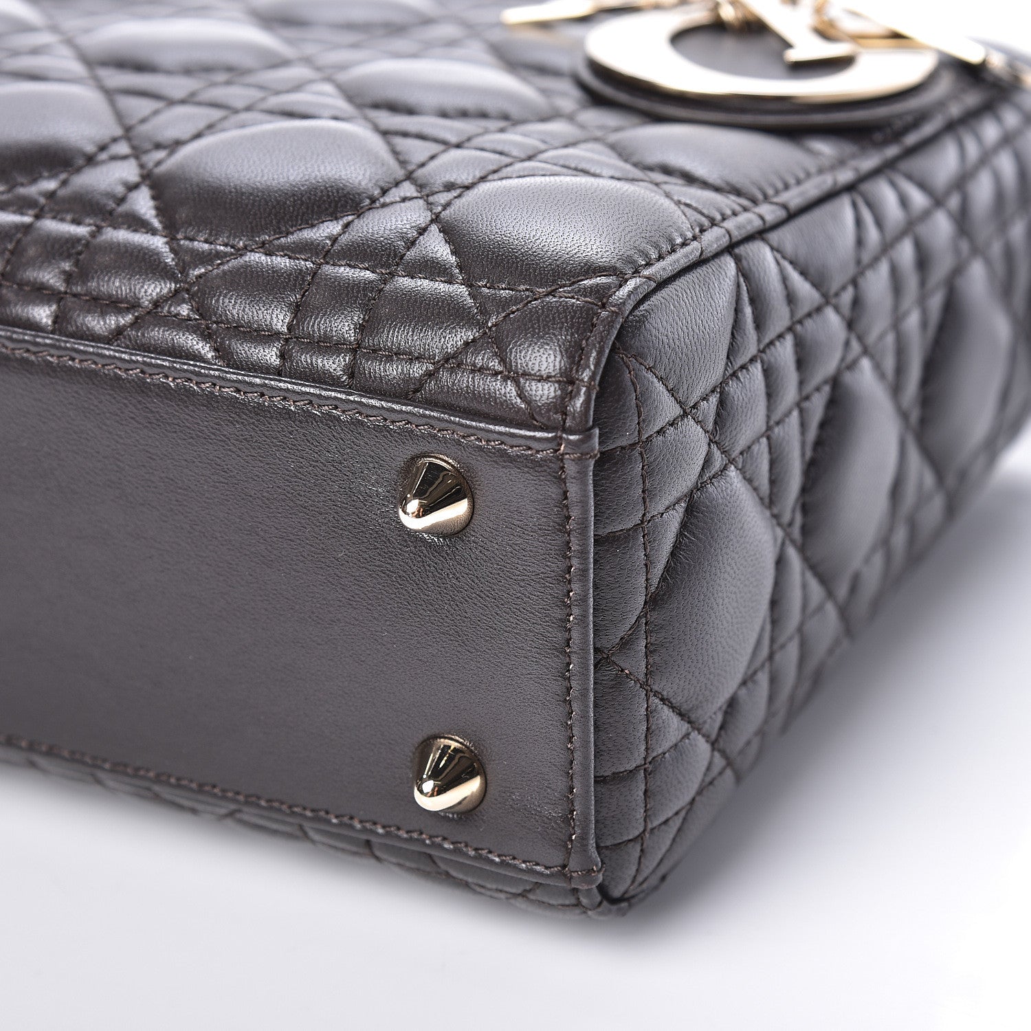 Christian Dior Lambskin Cannage Small My Lady Dior Dark Grey 8 of 8