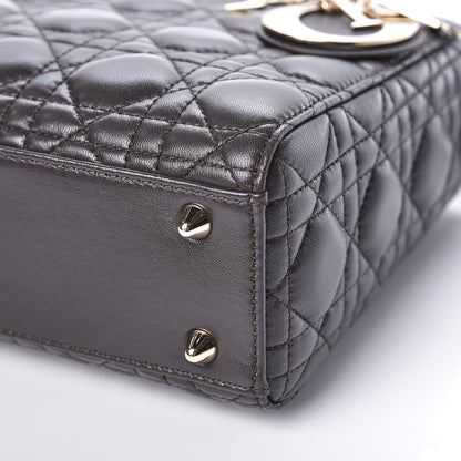 Christian Dior Lambskin Cannage Small My Lady Dior Dark Grey 8 of 8