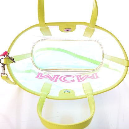 MCM Iridescent PVC Shopper Tote Neon Hologram 6 of 13