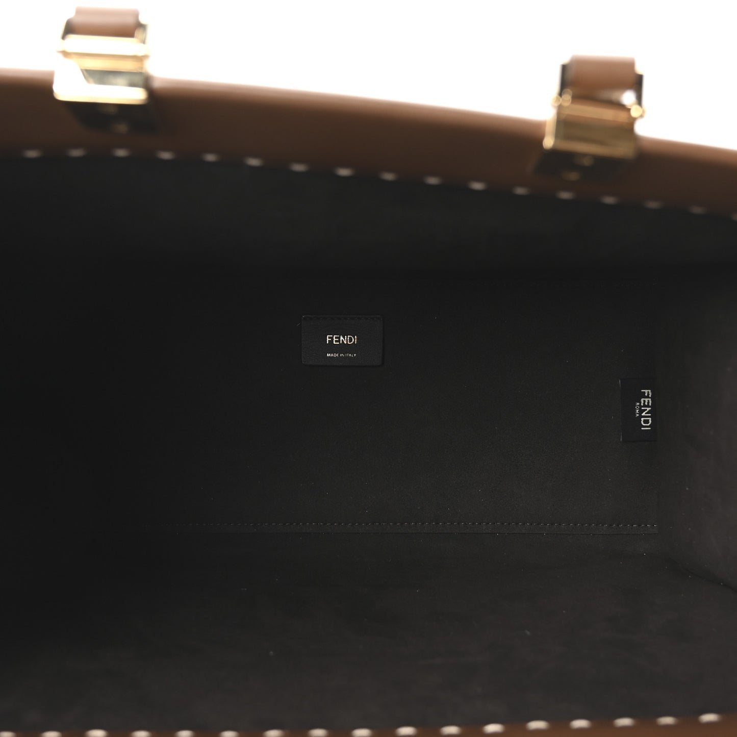 Paglia Pequin Vitello King Woven Medium Fendi Sunshine Shopper Tote Naturale Gianduia