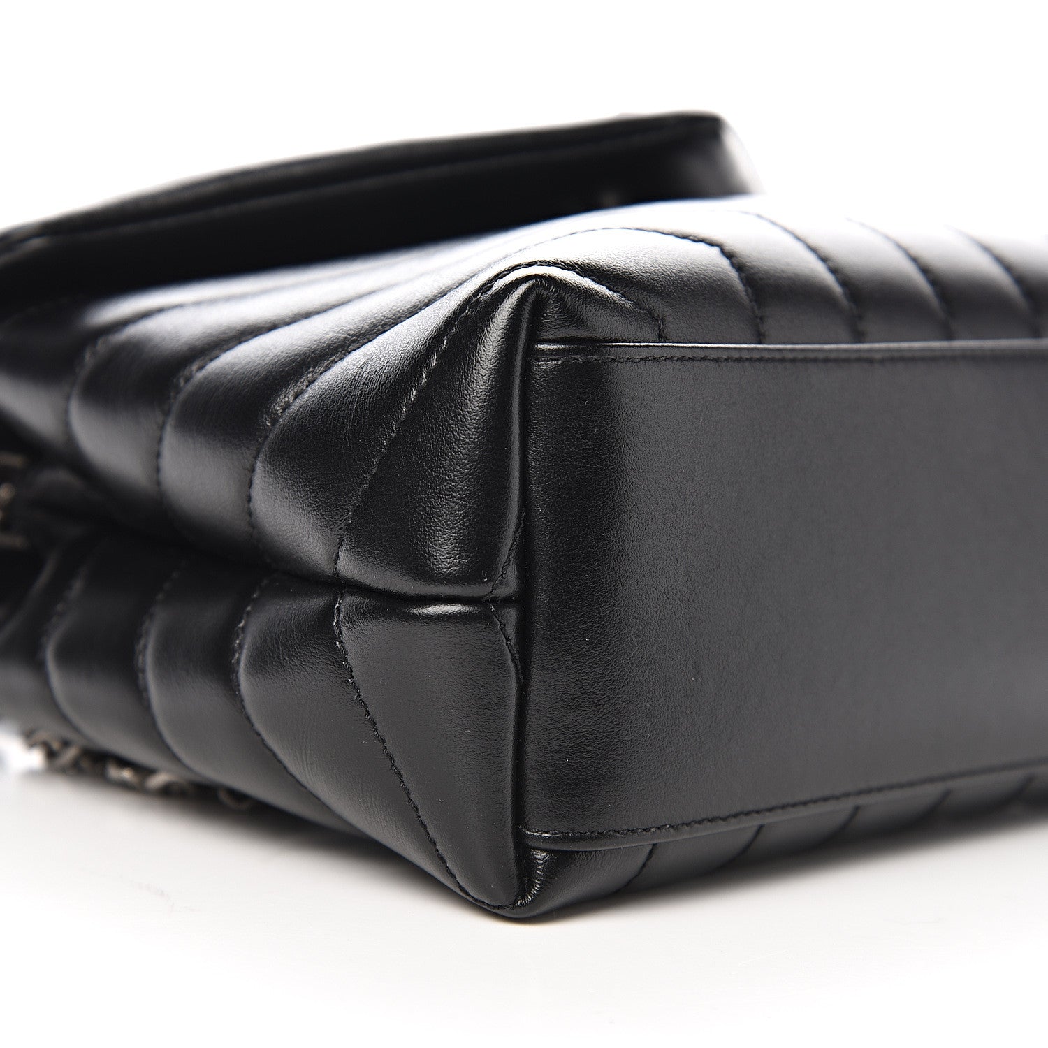 Saint Laurent Calfskin Y Quilted Monogram Small Loulou Chain Satchel Black 7 of 9