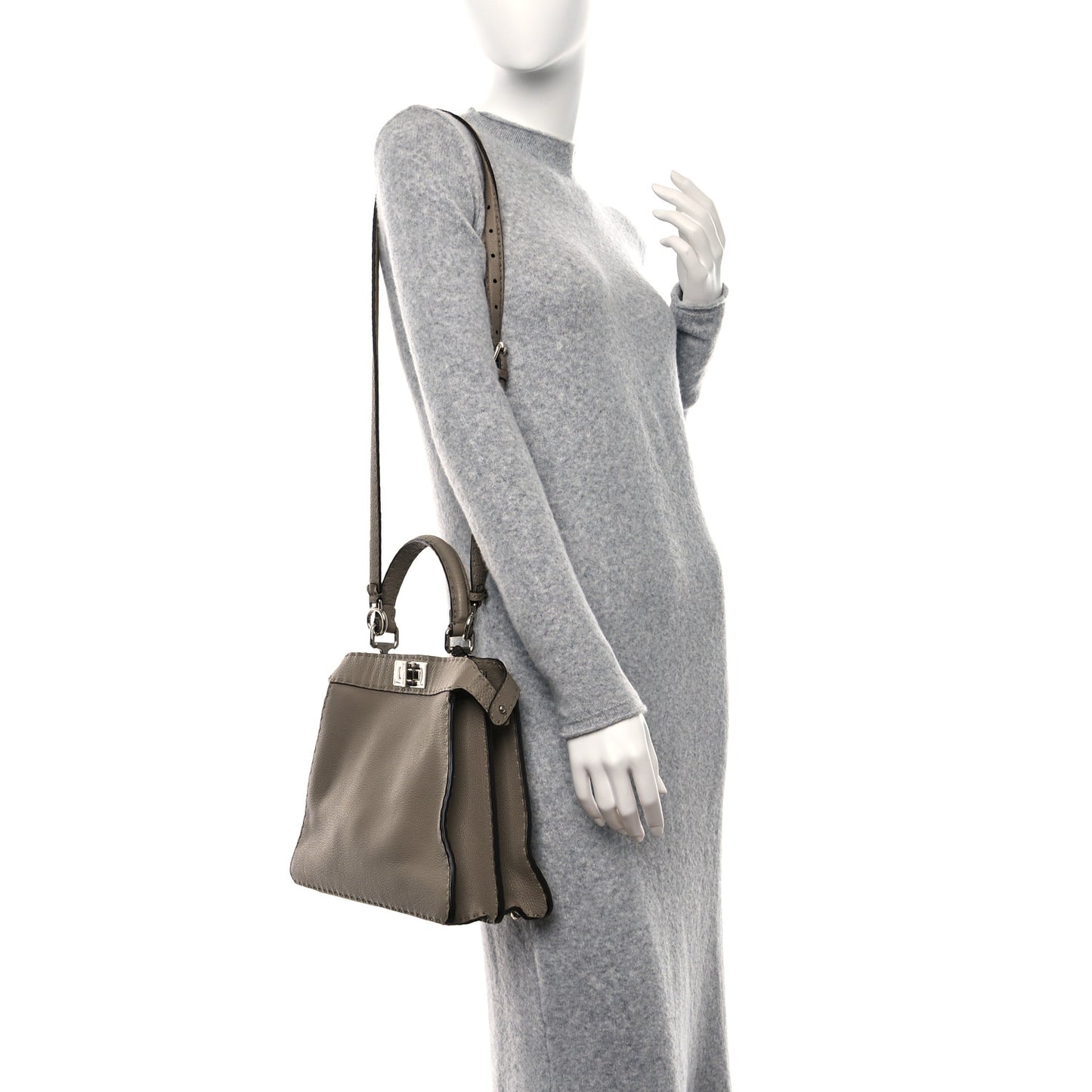Cuoio Romano Selleria Chamois Medium Peekaboo I SEE U Satchel Corda Camelia Cipria