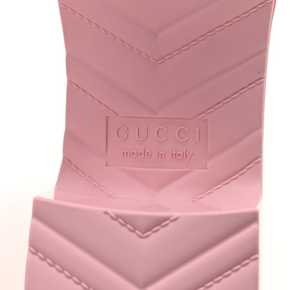 Gucci Rubber Gucci Logo Womens Platform 20/60mm Slide Sandals 37 Wild Rose 7 of 9