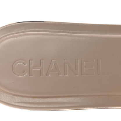 Chanel Calfskin Patent Calfskin Logo Mules 35 Beige 37 Beige 8 of 10