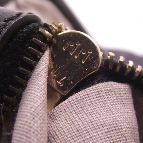 Quilted Leather Stam Black