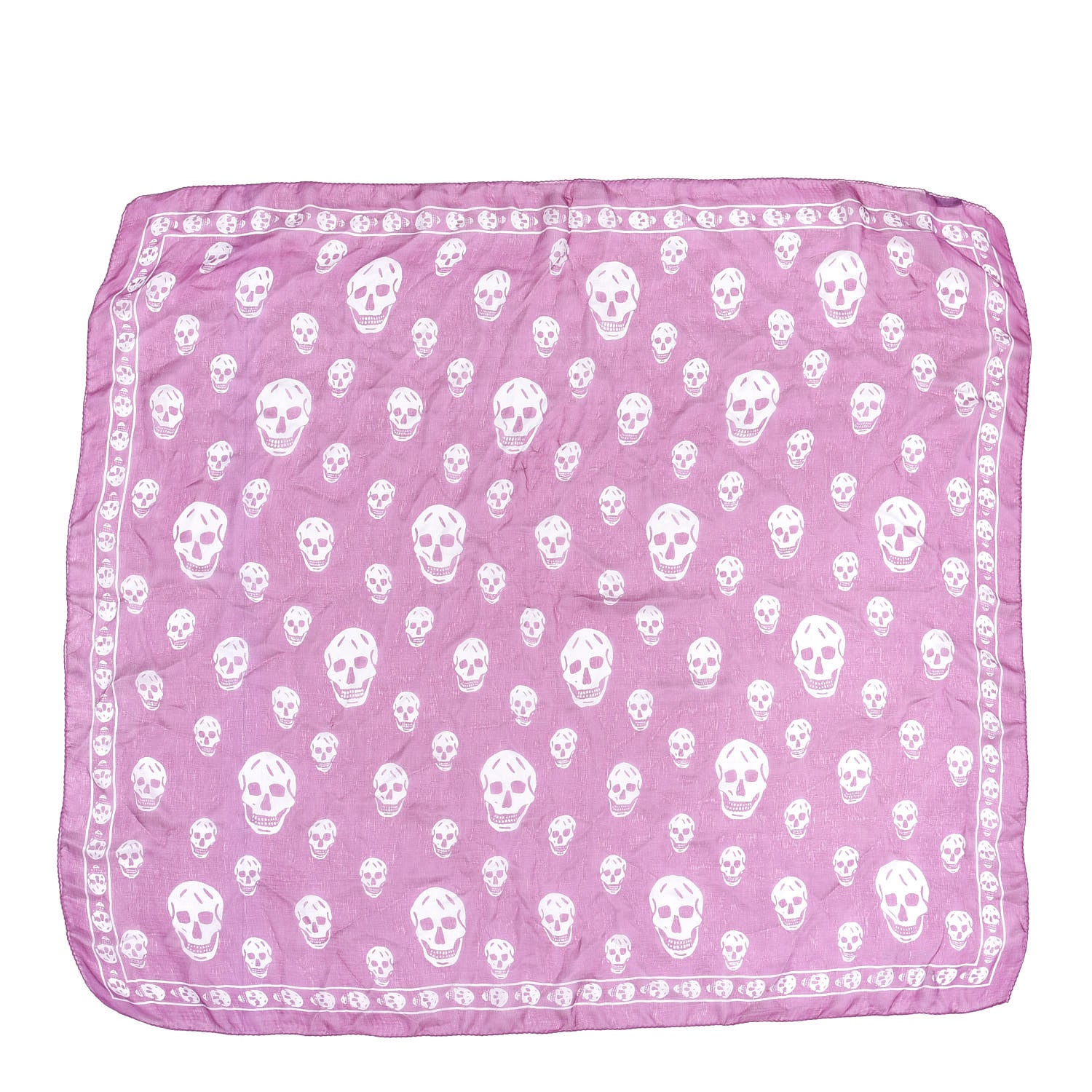 Alexander McQueen Silk Chiffon Skull Scarf Fuxia 1 of 4
