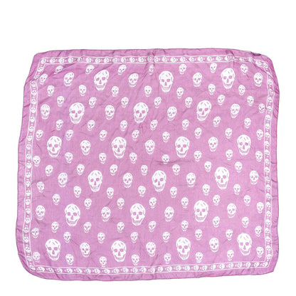 Alexander McQueen Silk Chiffon Skull Scarf Fuxia 1 of 4