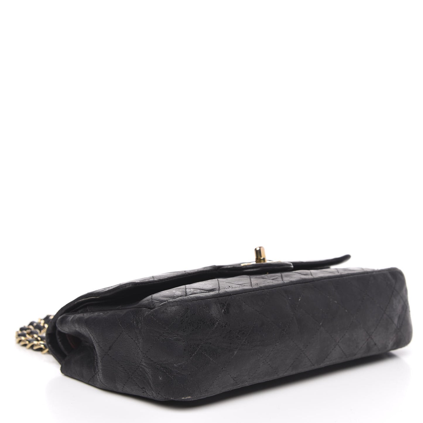 Lambskin Quilted Medium Double Flap Black