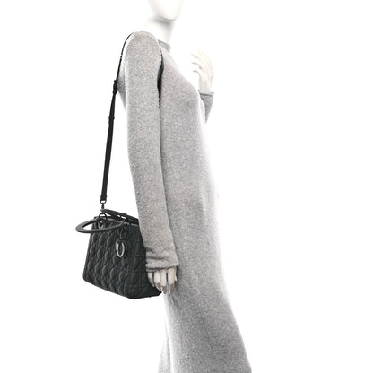 Christian Dior Ultra Matte Calfskin Cannage Medium Lady Dior Black 2 of 10