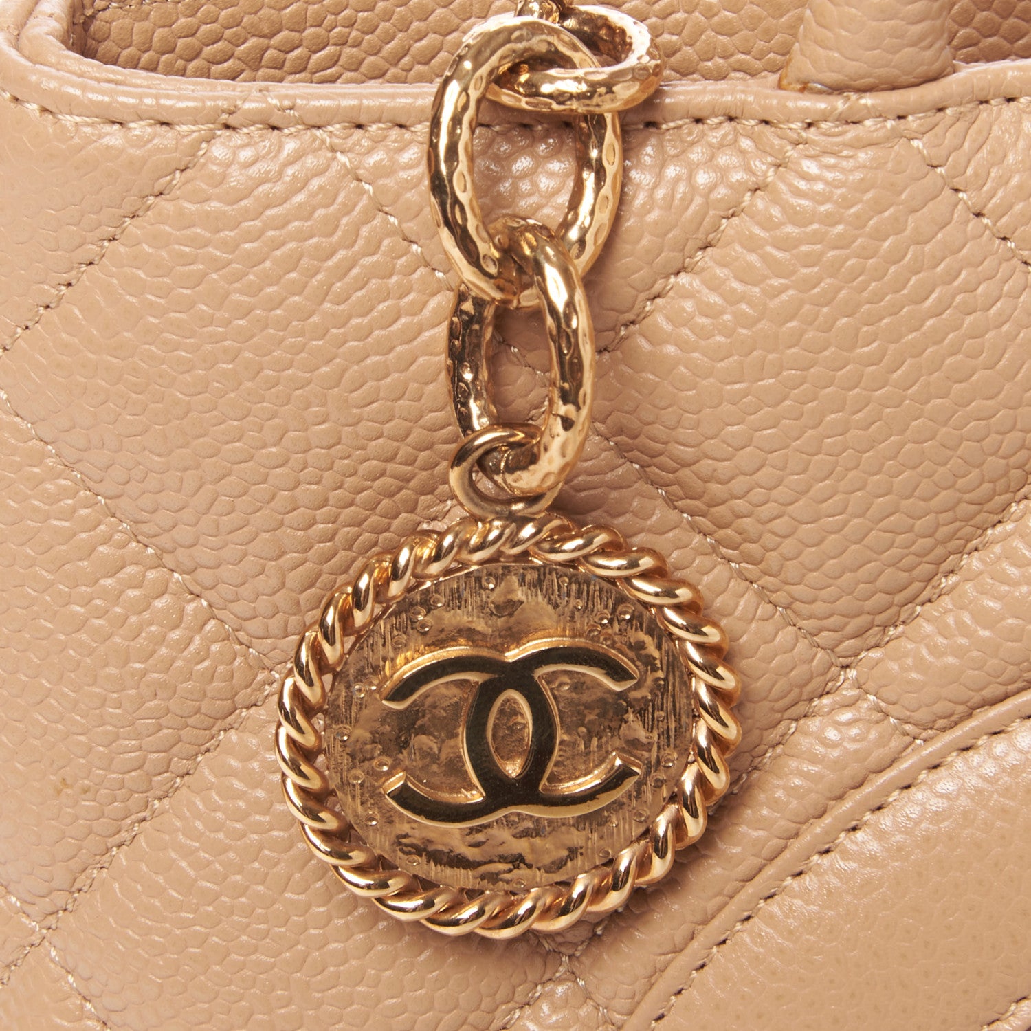 Chanel Caviar Quilted Medallion Tote Beige 7 of 9