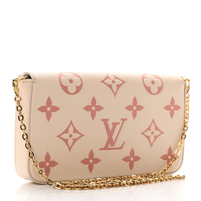 Louis Vuitton Empreinte Monogram Giant By The Pool Felicie Pochette Chain Wallet Creme Rose Trianon 4 of 11