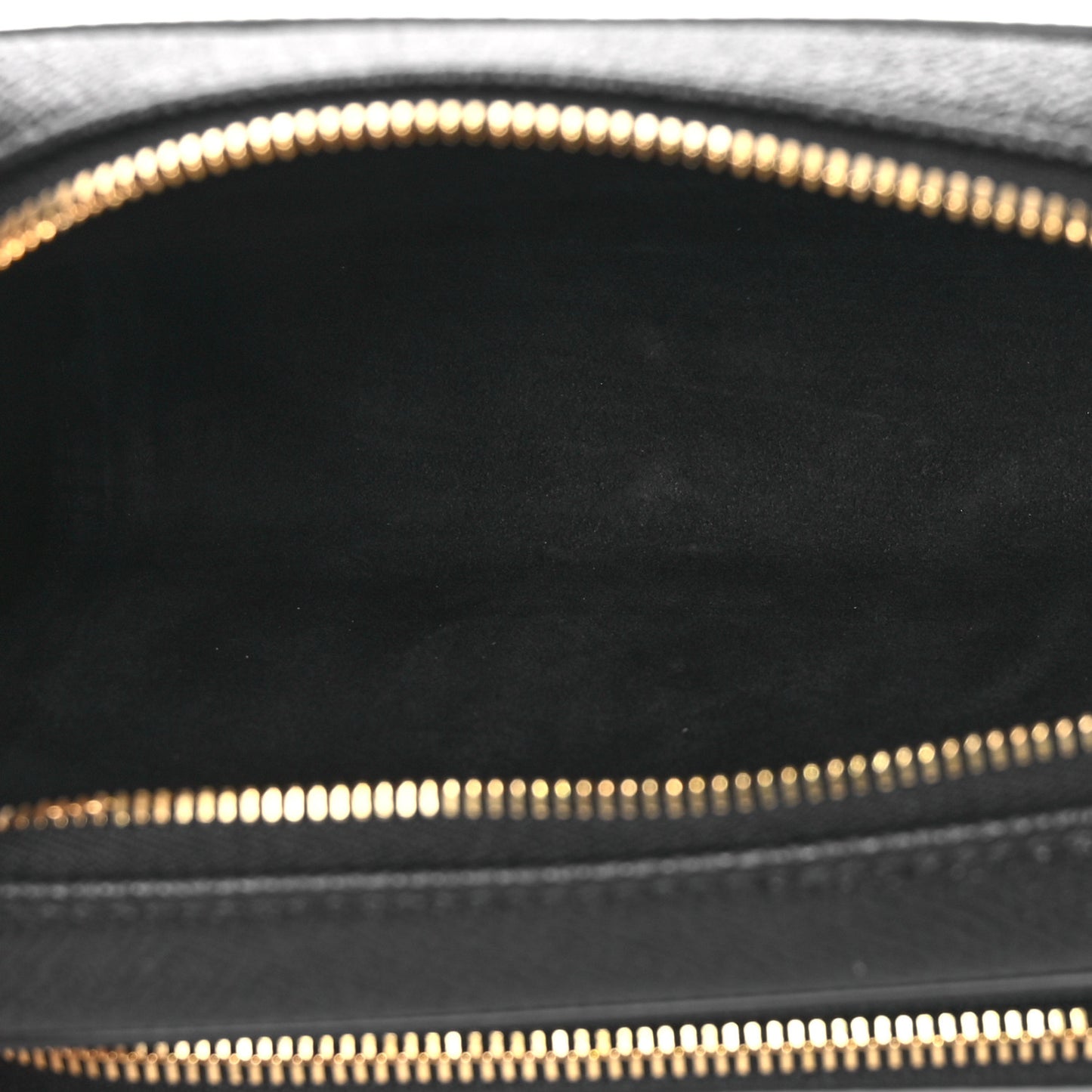 Grained Calfskin Caro Double Pouch Black