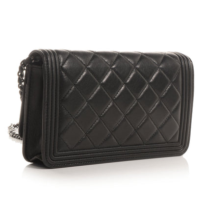 Chanel Calfskin Quilted So Black Boy Wallet On Chain WOC Black 3 of 9