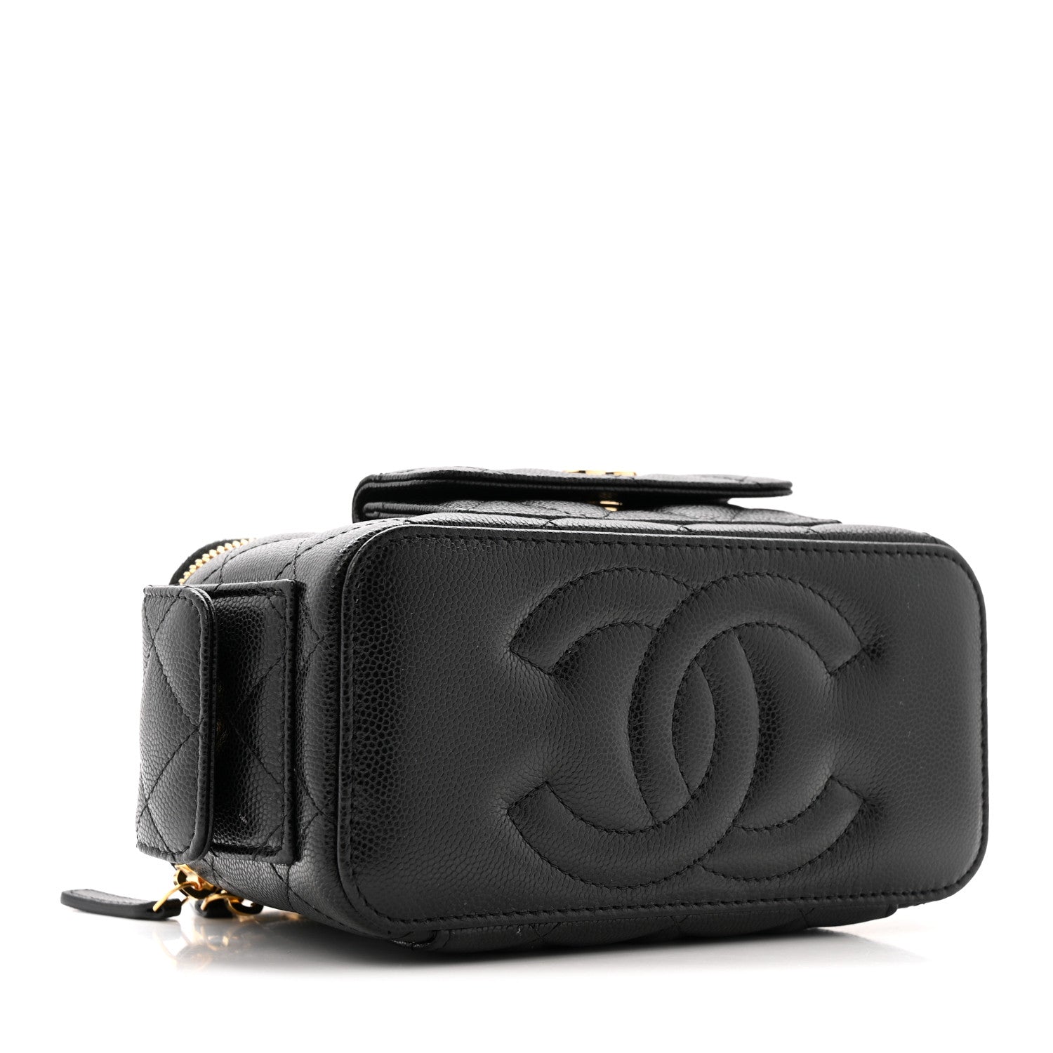 Chanel Caviar Quilted Polly Pocket East West Top Vanity With Chain Black 4 of 13