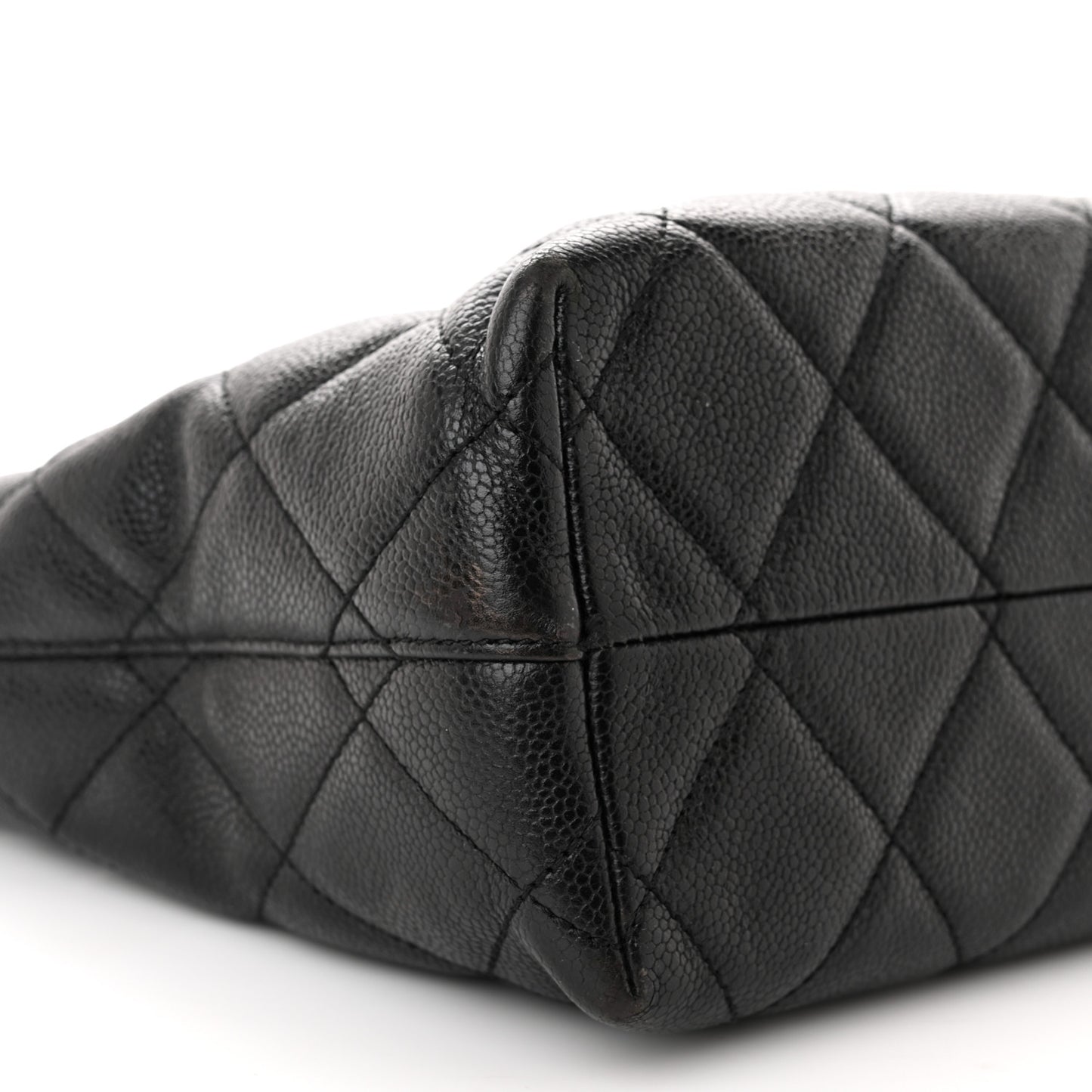 Caviar Quilted Large Shopping Tote Black