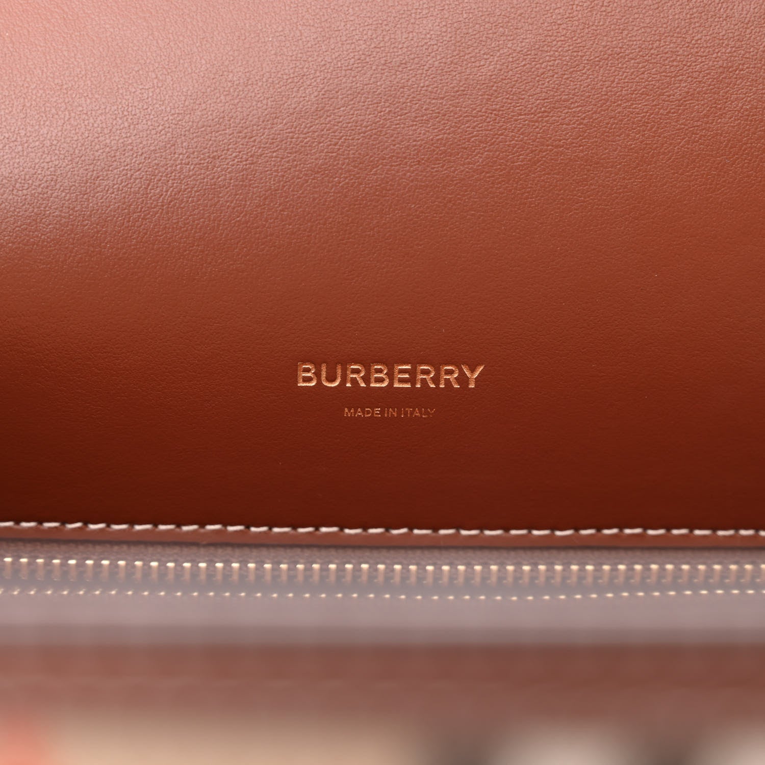 Burberry Calfskin Vintage Check Two Handle Title Bag Archive Beige 6 of 9