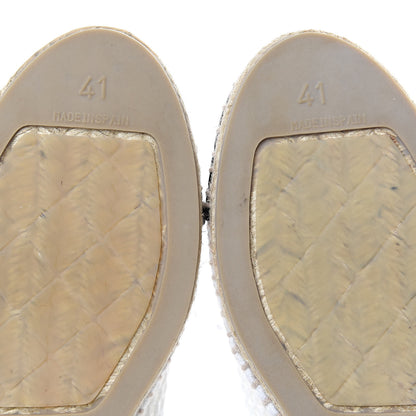 Chanel Mesh Lambskin Espadrilles 41 White Black 9 of 11