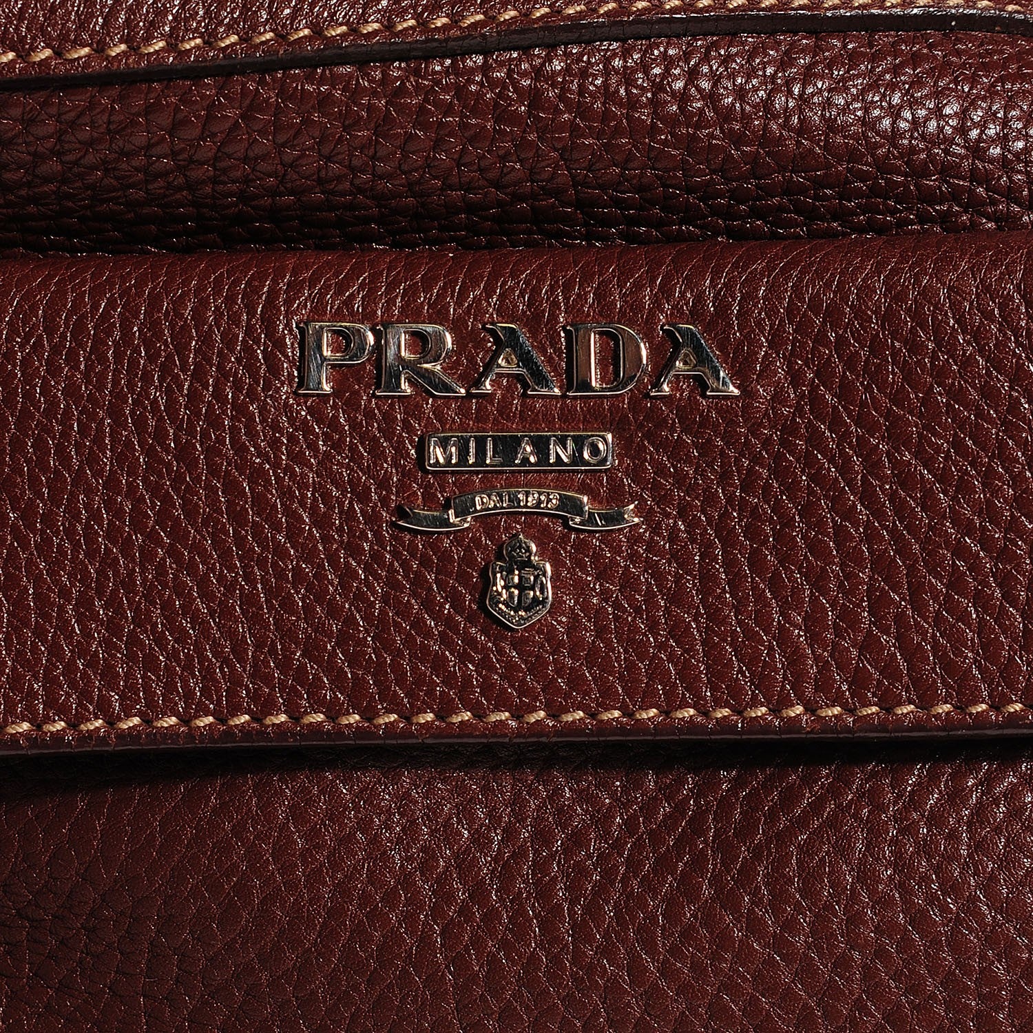 Prada Vitello Daino Small Tote Bruciato 7 of 9