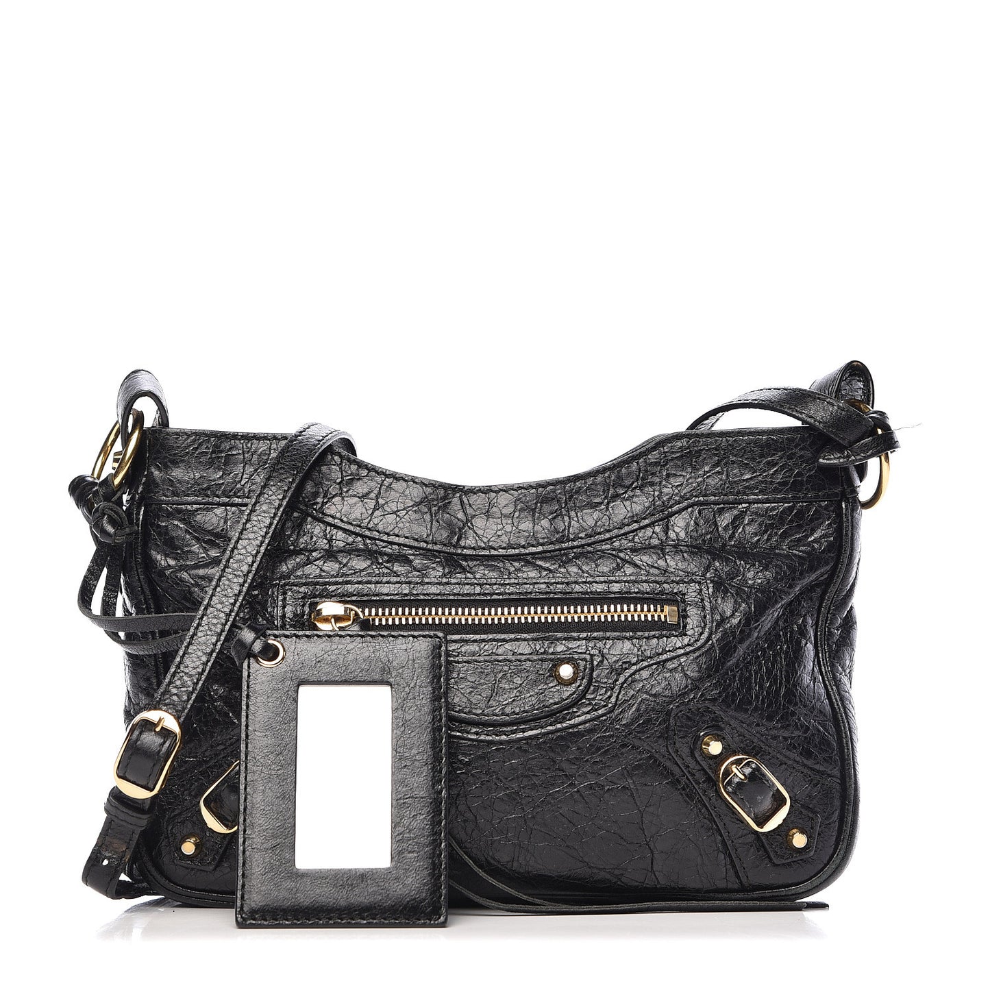 Agneau Classic Gold Hardware Hip Black