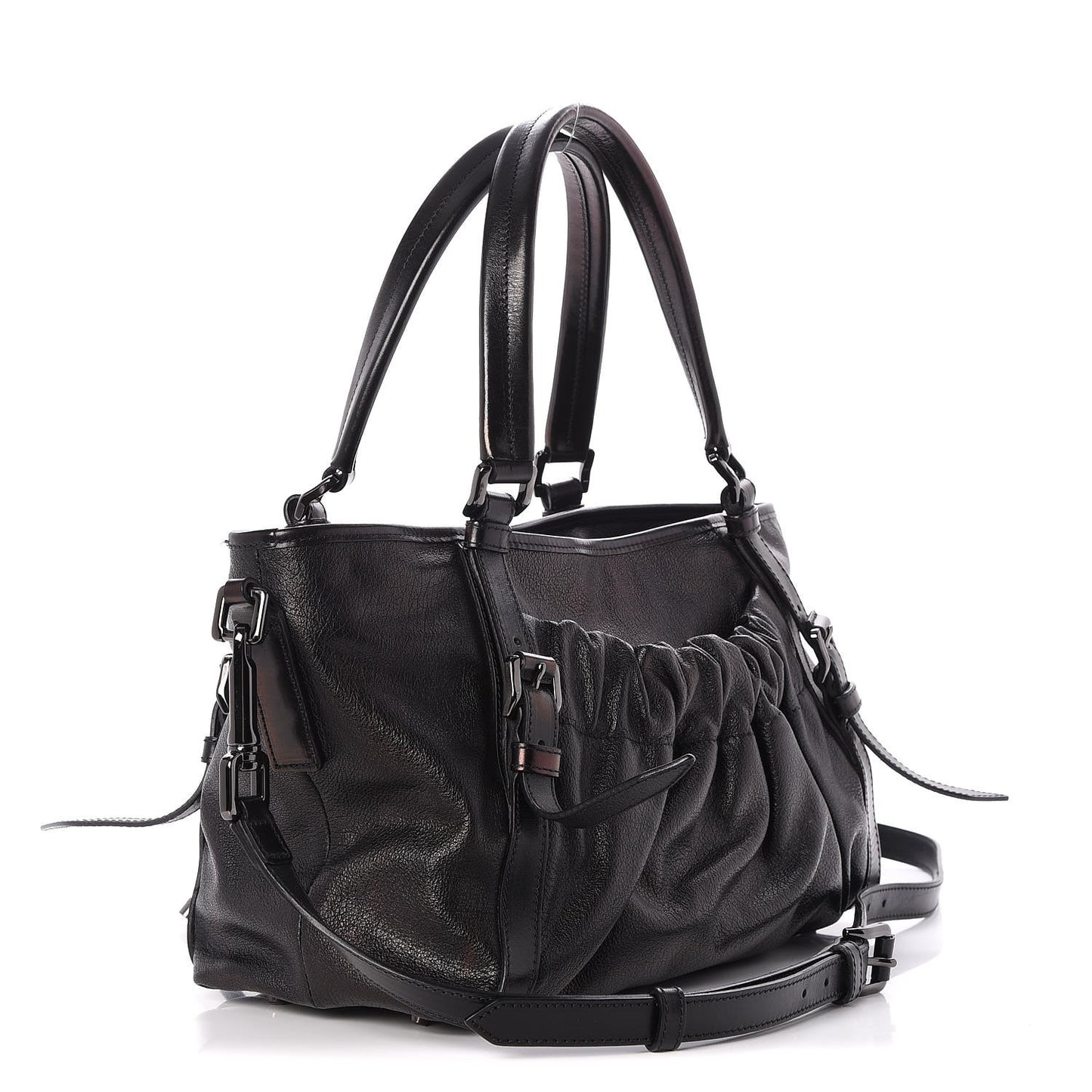Calfskin Dallinger Satchel Black