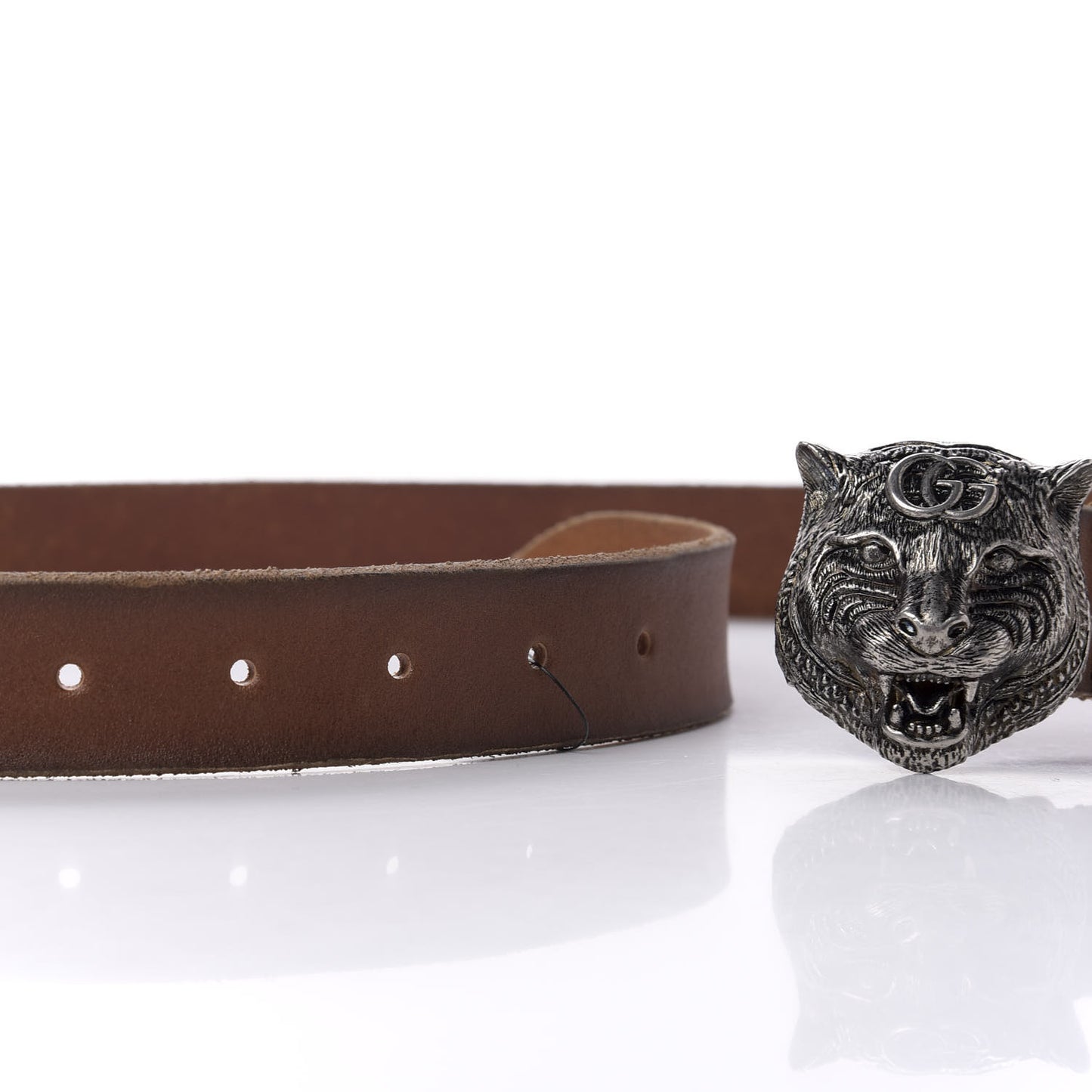 Cuoio Toscano Nickel Feline Buckle Belt 90 36 Cuir