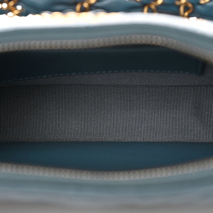 Chanel Crumpled Calfskin Quilted Braided CC Hobo Blue 5 of 13