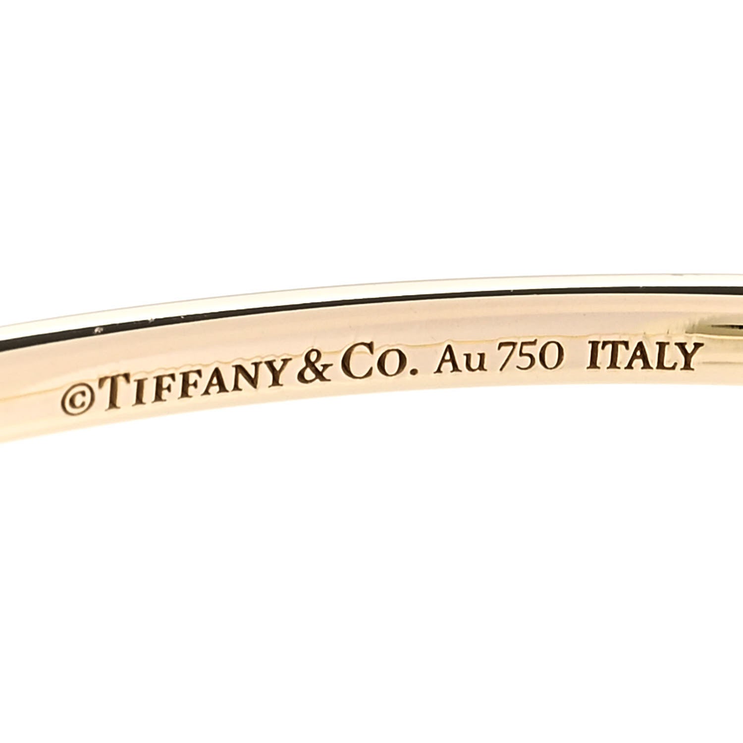 Tiffany 18K Yellow Gold Diamond Metro Hinged Bangle Bracelet 3 of 4