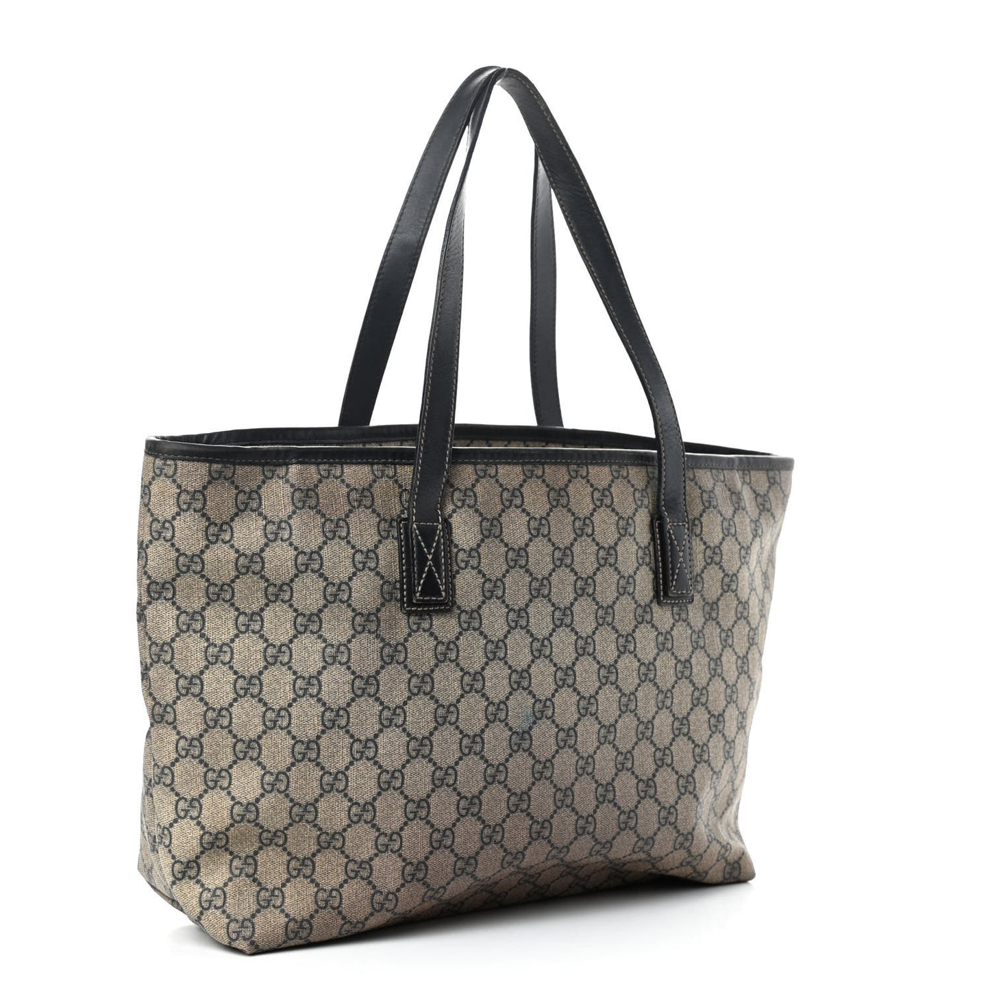 GG Supreme Monogram Medium Zippered Shopping Tote Navy