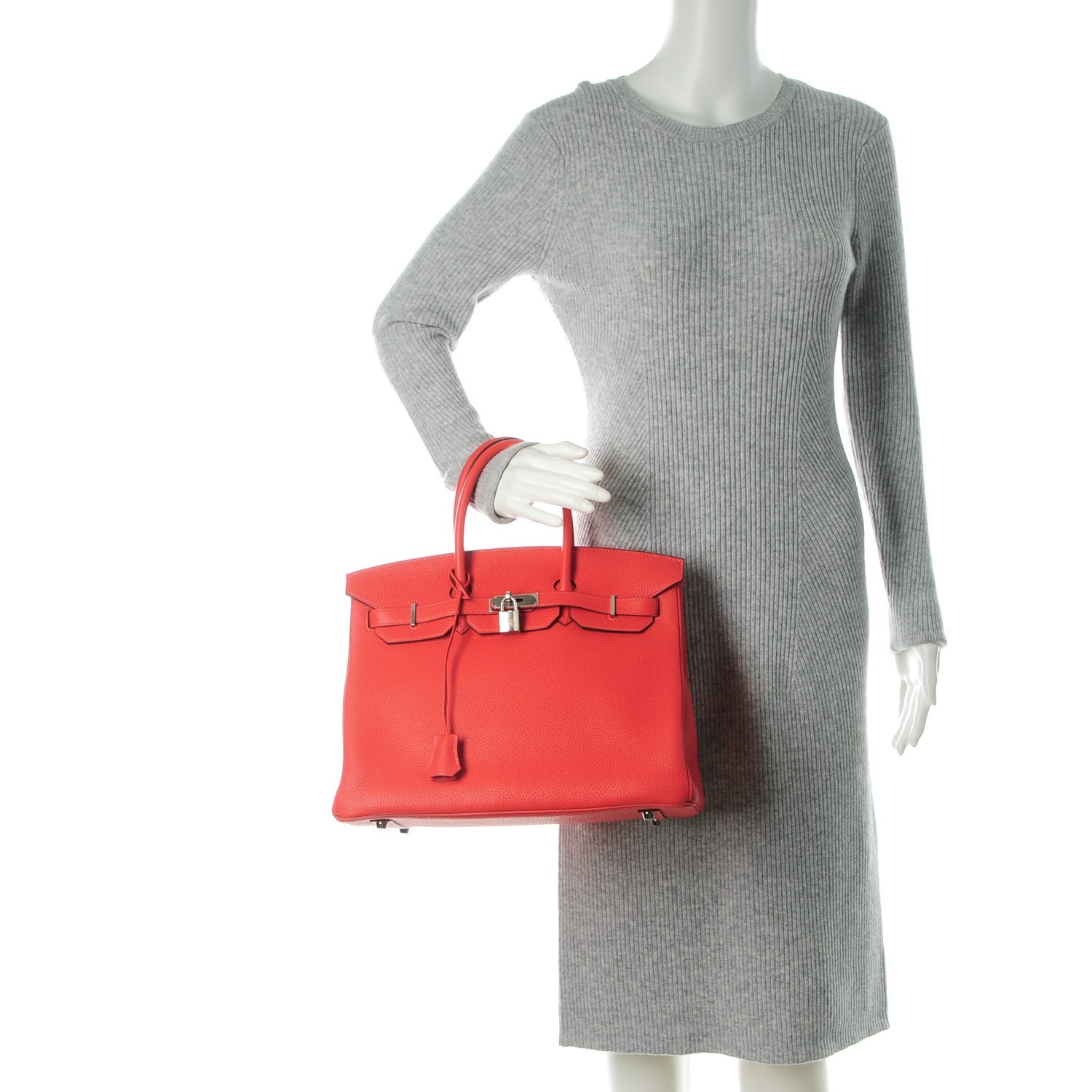 Hermes Taurillon Clemence Birkin 35 Rouge Pivoine 2 of 24