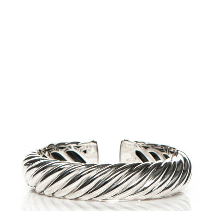 David Yurman Sterling Silver 18K Yellow Gold 15mm Sculpted Cable Cuff 3 of 5