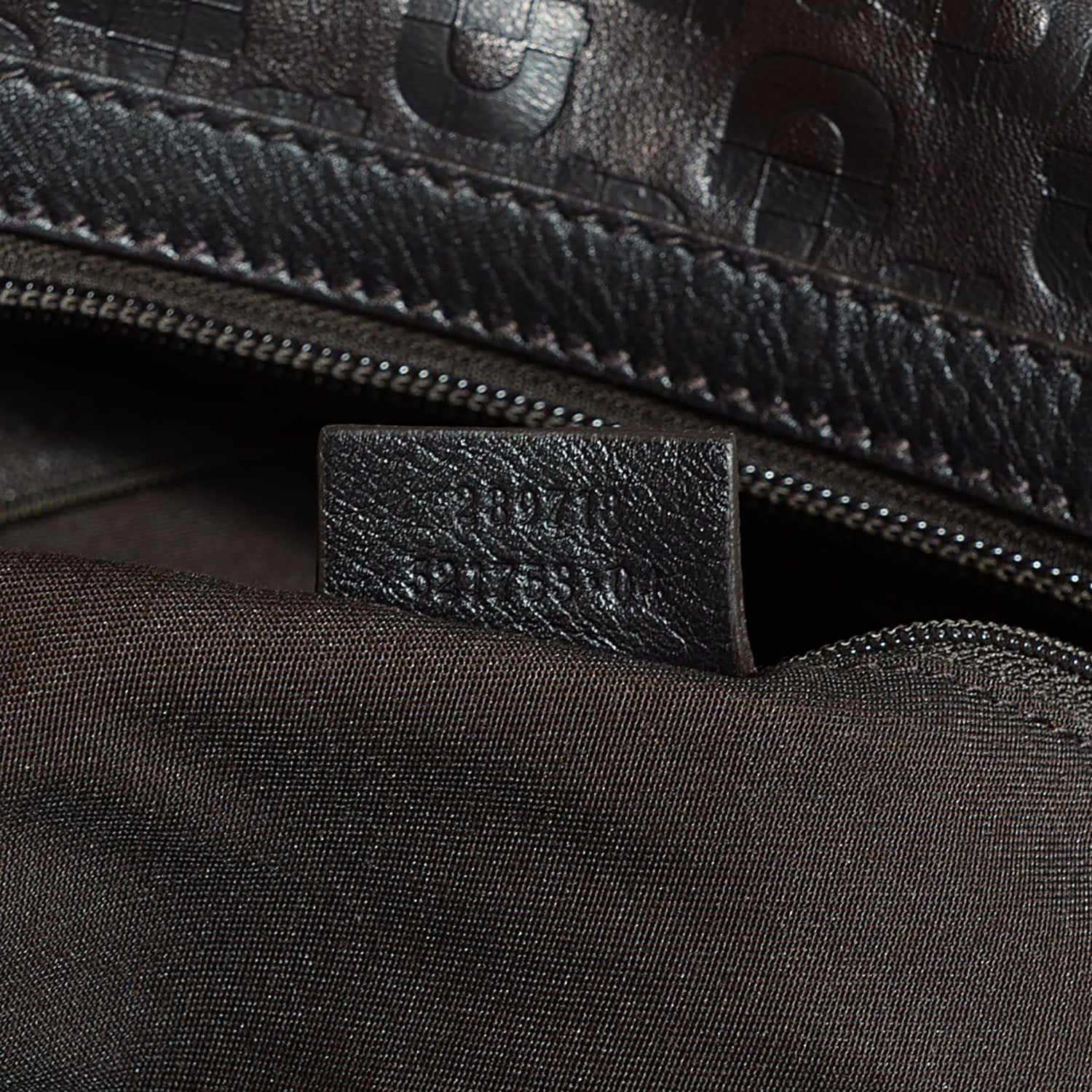 Gucci Calfskin Embossed Horsebit Nail Boston Dark Brown 7 of 9