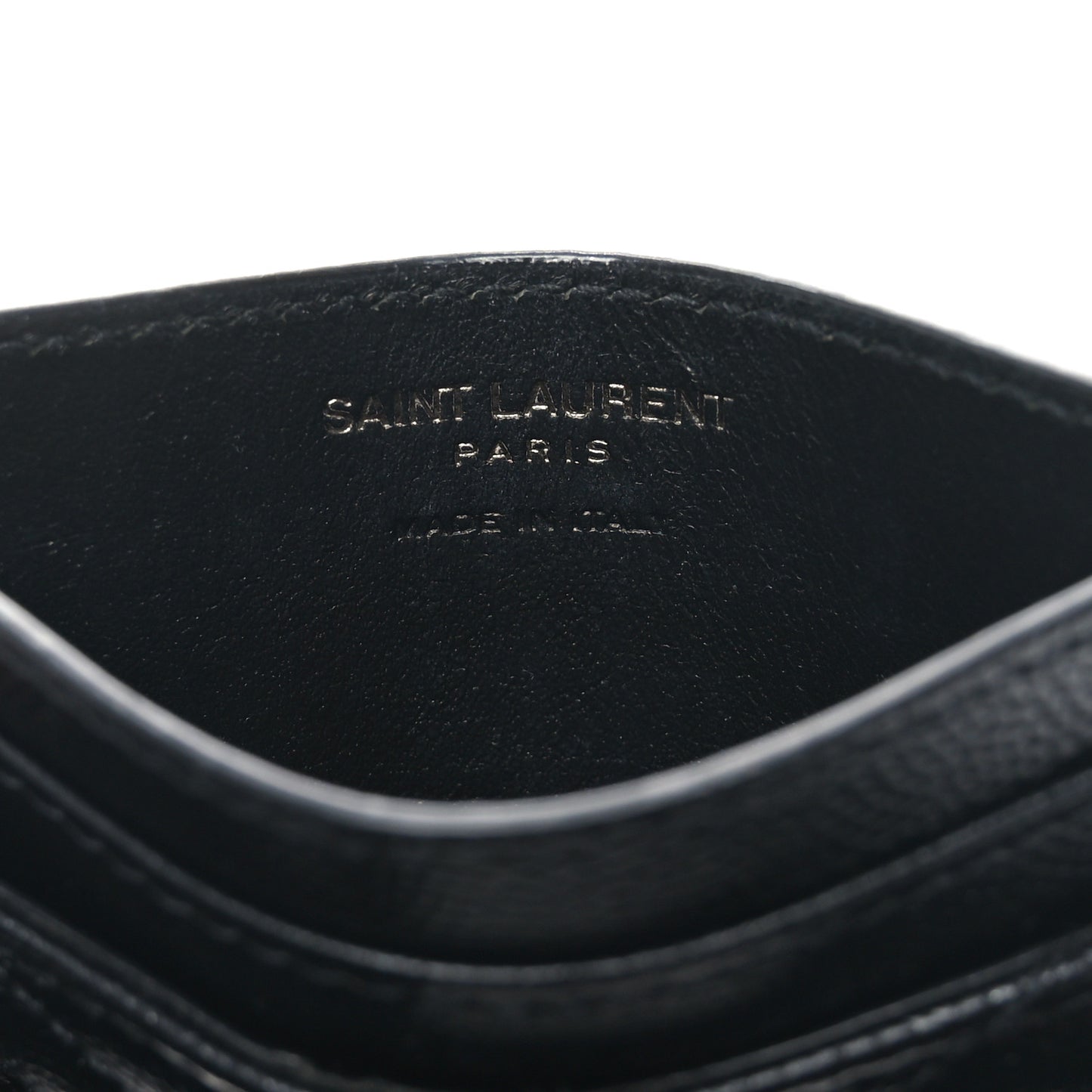 Grain De Poudre Matelasse Chevron Monochrome Monogram Credit Card Case Black