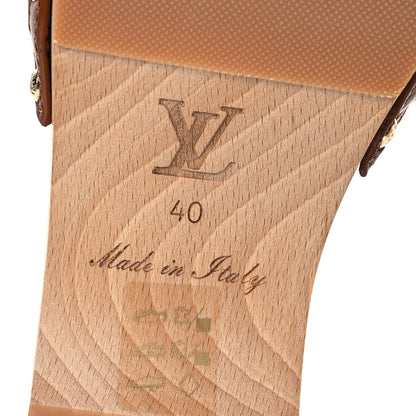 Louis Vuitton Calfskin Monogram Cottage Mule 40 Cognac 7 of 9