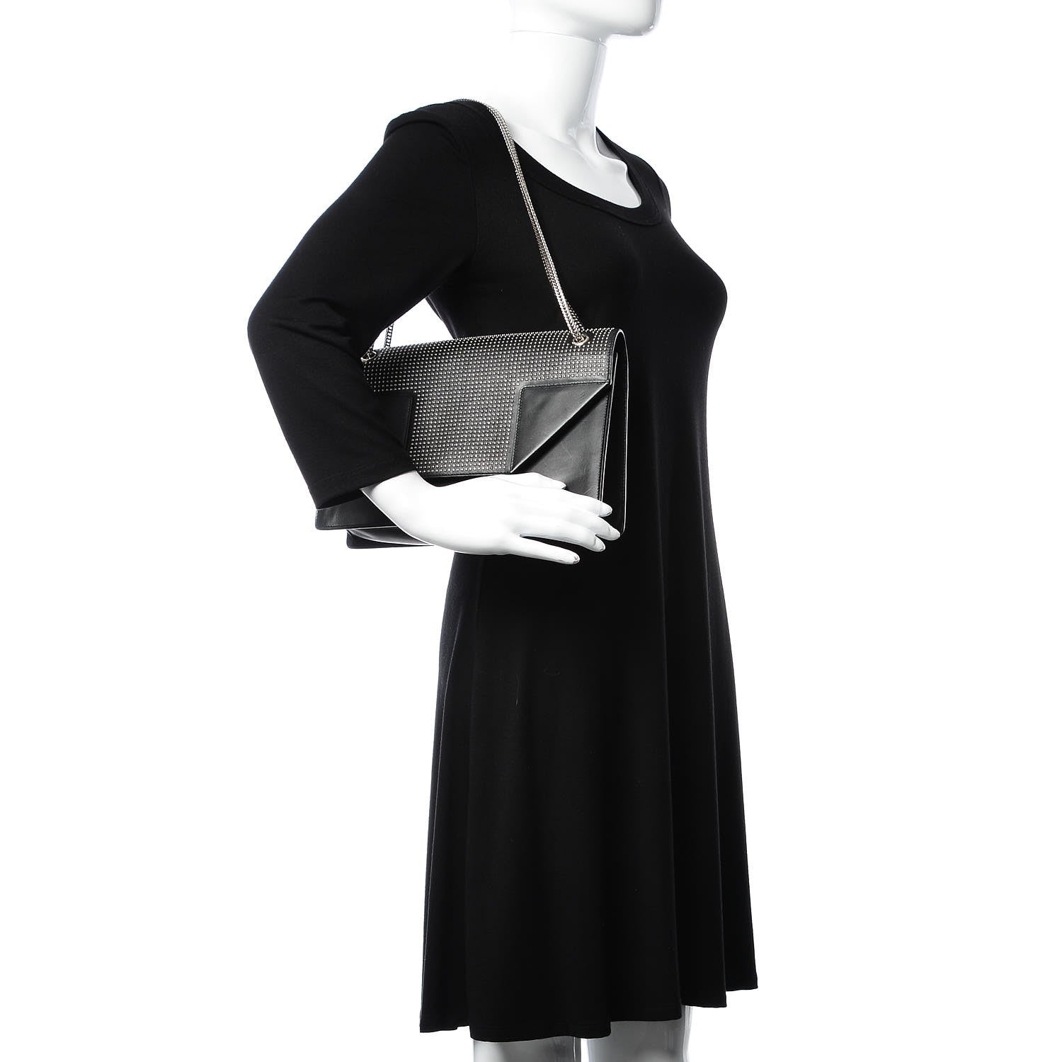 Saint Laurent Calfskin Studded Medium Betty Black 3 of 11