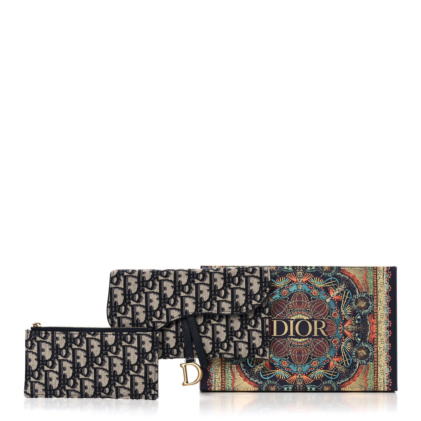Oblique Saddle Chain Long Wallet Blue