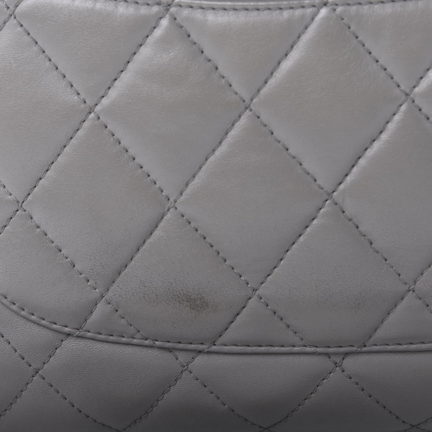 Chanel Lambskin Quilted 3 Flap Bag Grey 13 of 14
