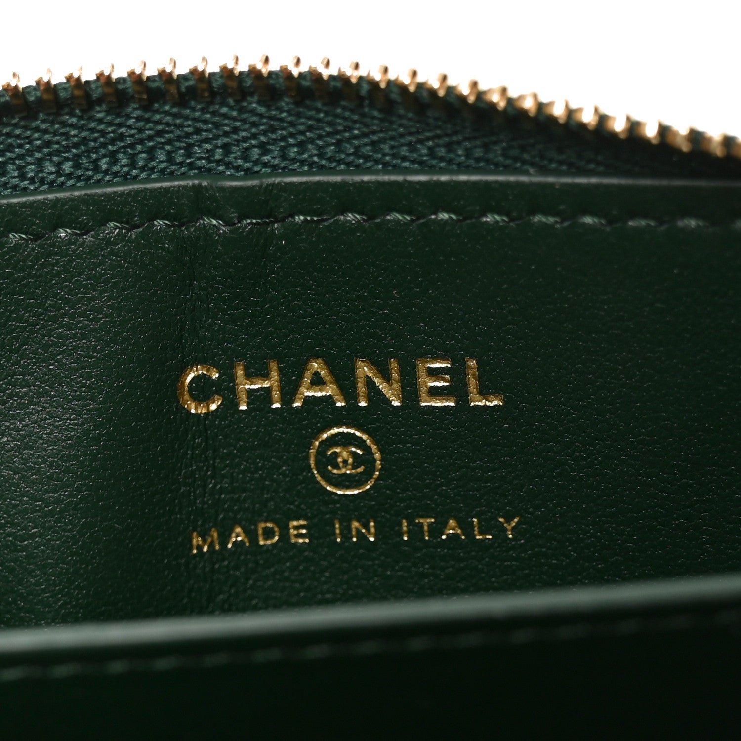 Chanel Calfskin Crocodile Embossed Crococo Zip Coin Purse Emerald 6 of 7