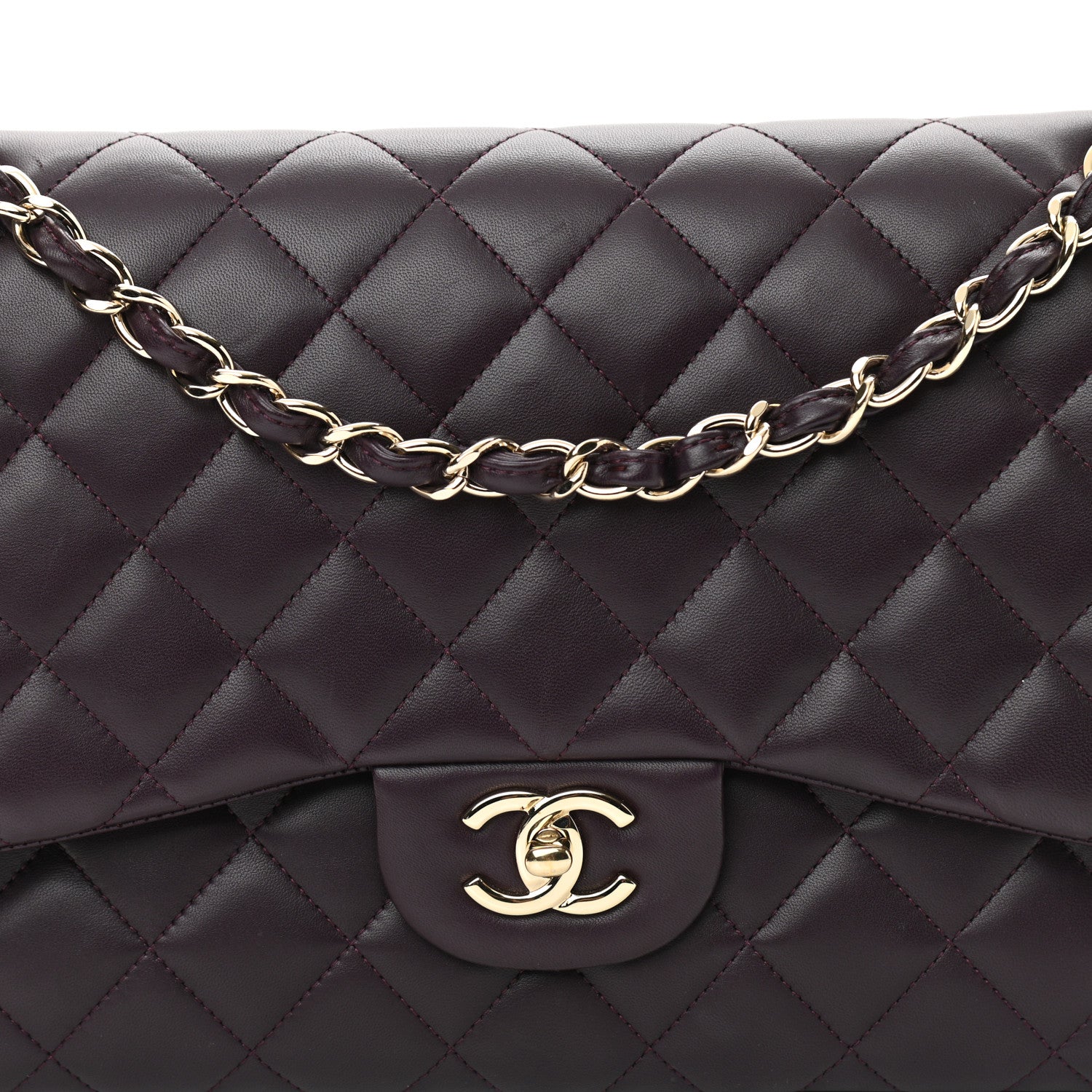 Chanel Lambskin Quilted Jumbo Double Flap Purple 8 of 12