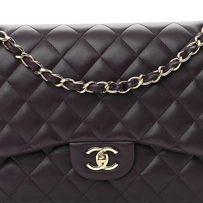 Chanel Lambskin Quilted Jumbo Double Flap Purple 8 of 12