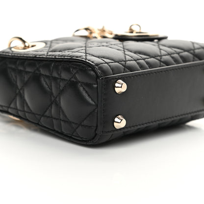 Christian Dior Lambskin Cannage Micro Lady Dior Black 8 of 10