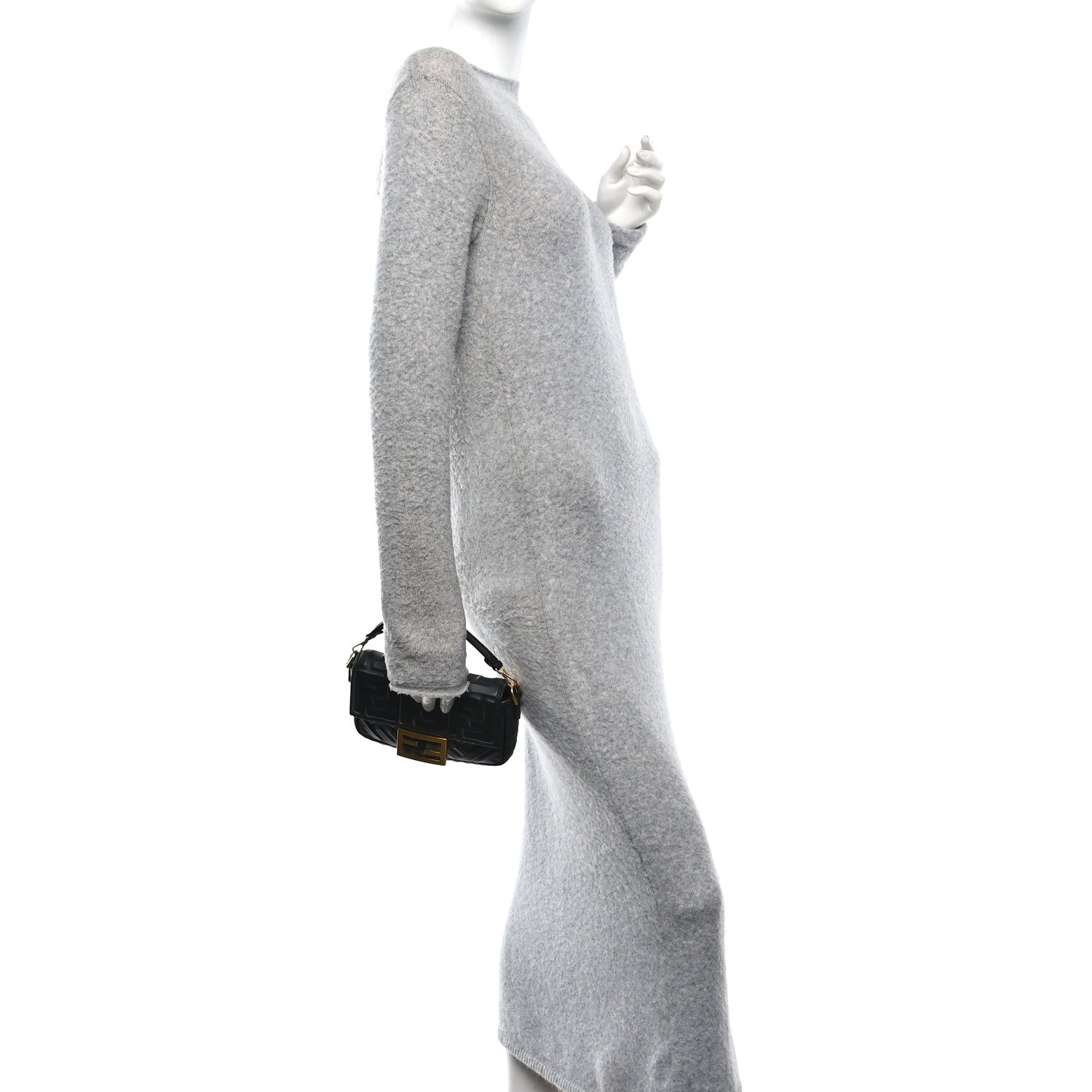 Fendi Nappa FF 1974 Embossed Mini Baguette Black 2 of 10