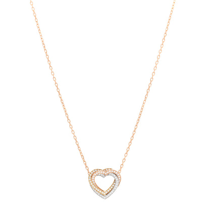Cartier 18K Pink Yellow White Gold Diamond Trinity Heart Paved Pendant Necklace 1 of 5