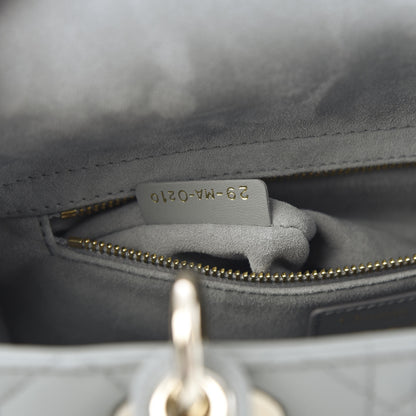 Christian Dior Lambskin Cannage Medium Lady Dior Grey 8 of 12