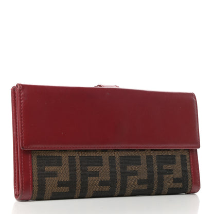 Fendi Zucca Continental Wallet Tobacco Rosso 3 of 7