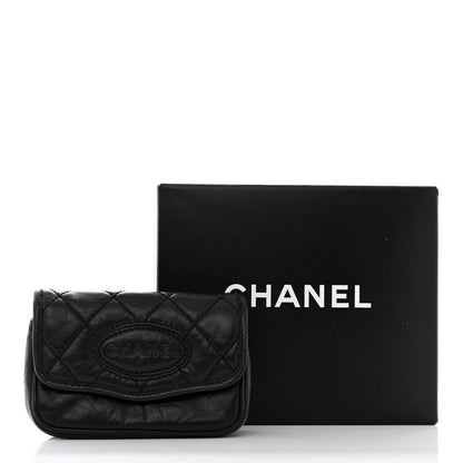 Chanel Aged Calfskin Quilted Logo Flap Belt Bag Black 11 of 11