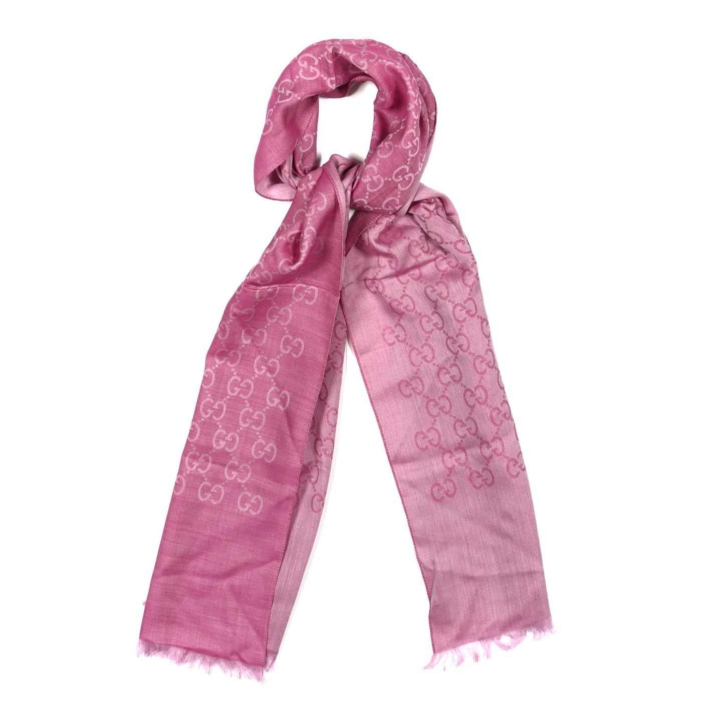 Wool Silk GG Monogram GGNat Scarf Roseate