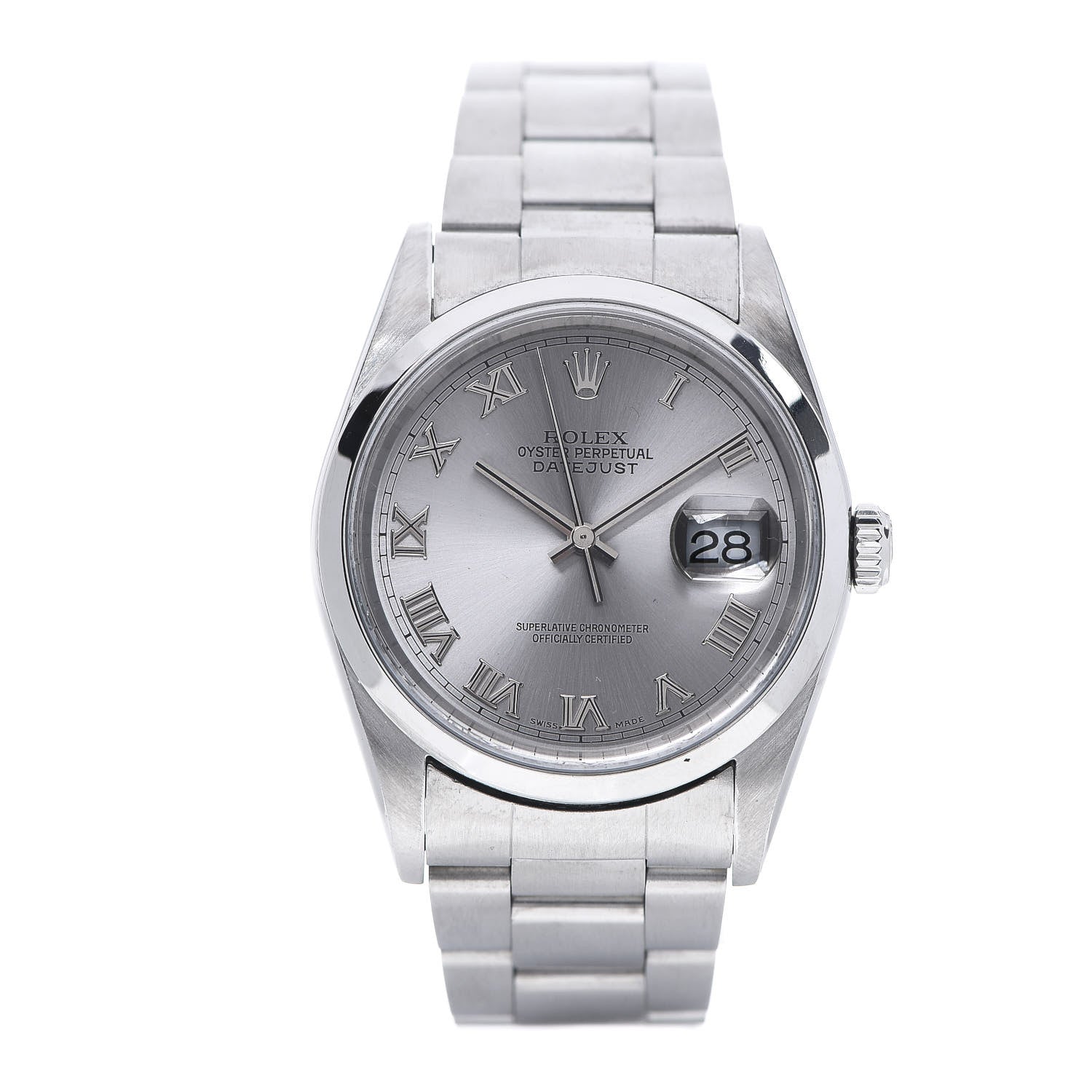 Rolex Stainless Steel 36mm Oyster Perpetual Datejust Watch Silver Roman 16200 1 of 6