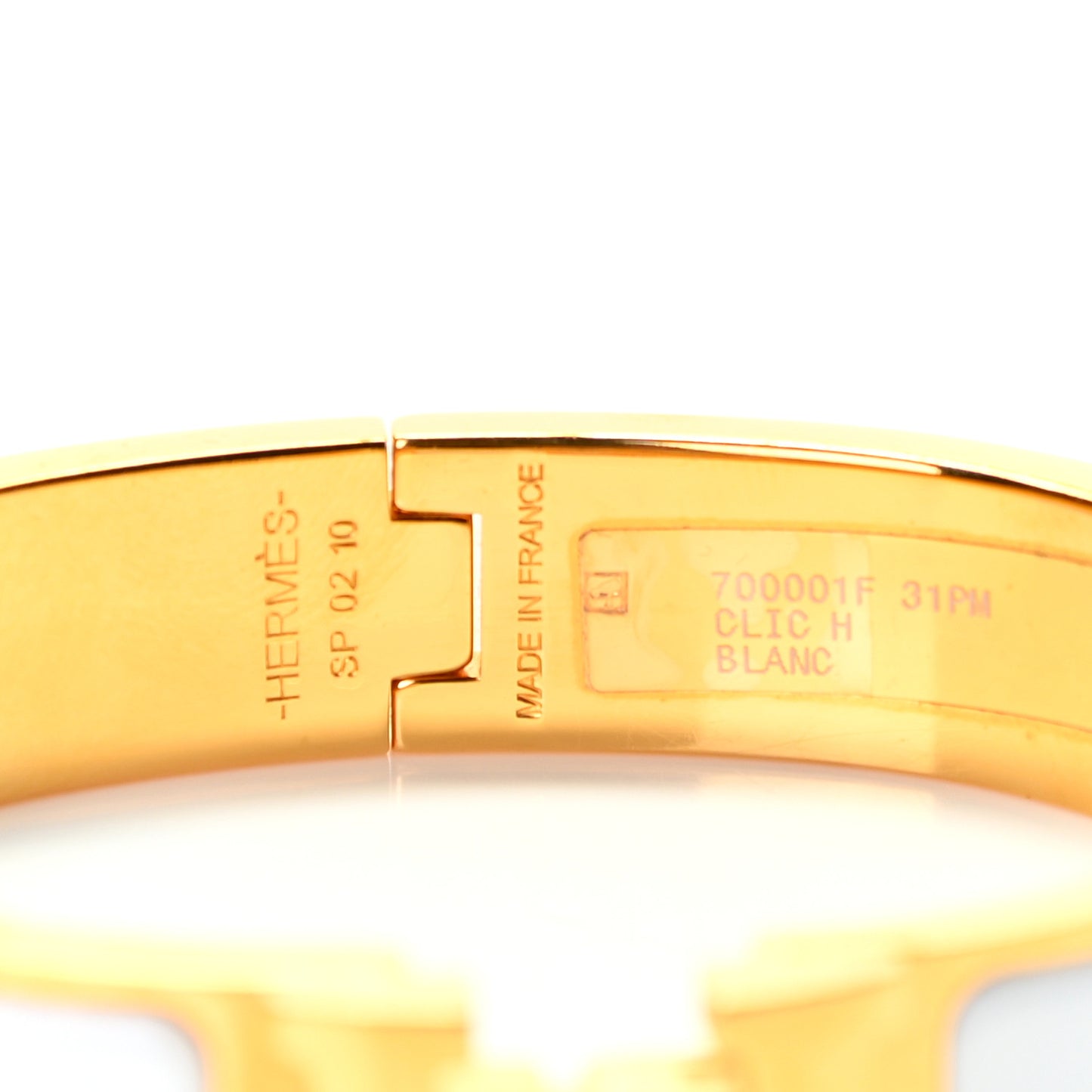 Enamel Narrow Clic Clac H Bracelet PM White